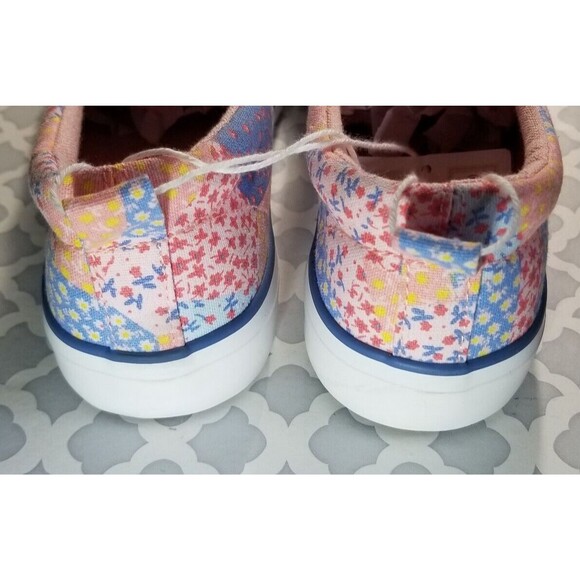Girl's Sneakers Slip-On Memory Foam Patchwork Floral US Size 2 Lily & Dan NEW - Picture 4 of 5